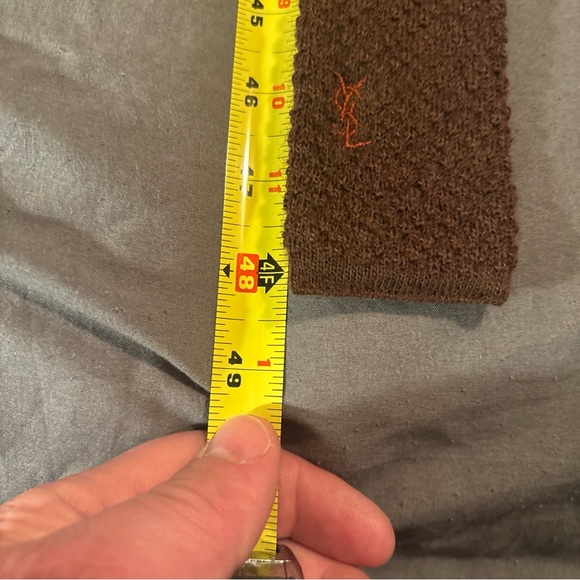 Yves Saint Laurent Brown Wool Knit Tie authentic - Picture 5 of 7